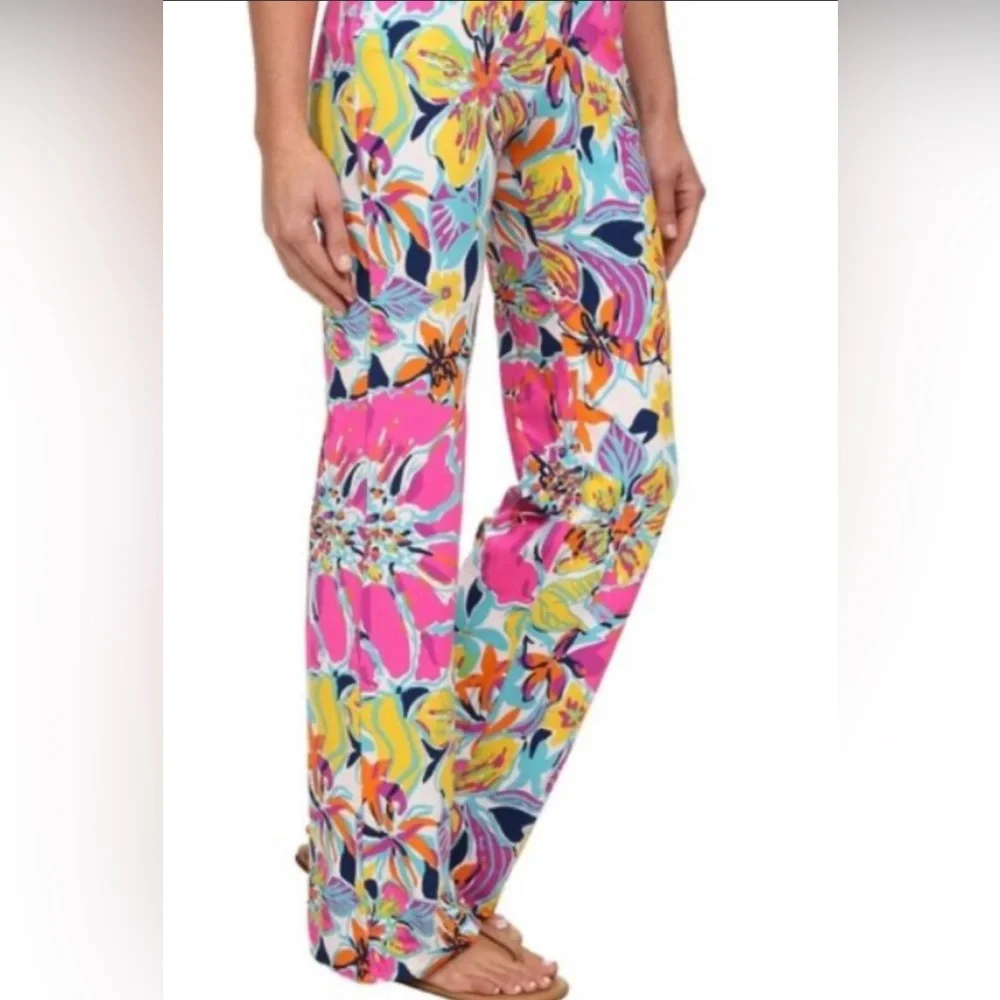 Lilly Pulitzer Georgia May Palazzo Pants XS(28/30) Colorful Beach Pull On Resort